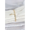 CM 14K Gold Renk Lazerli Halka Model Kadın Bileklik 5886