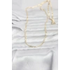 CM 14K Gold Renk Lazerli Yassı Model Zincirli 60 cm Kadın Kolye 5886