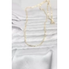 CM 14K Gold Renk Lazerli Yassı Model Zincirli 60 cm Kadın Kolye - TJ-BKO10966