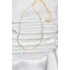 CM 14K Gold Renk Top Zincirli Model 60 cm Kadın Kolye 5886