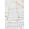CM 14K Gold Renk Topçuklu Burgu Zincir Model 60 cm Kadın Kolye 5886