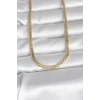 CM 14K Gold Renk Yassı Ezme Zincir Model 60 cm Kadın Kolye - TJ-BKO10996