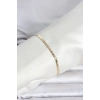 CM 14K Gold Renk Yassı Ezme Zincir Model Kadın Bileklik 5886