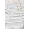 CM 14K Gold Renk Yassı Gemici Zincir Model 60 cm Kadın Kolye 5886