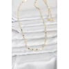 CM 14K Gold Renk Yassı Gemici Zincir Model 60 cm Kadın Kolye - TJ-BKO10967