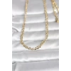 CM 14K Gold Renk Yassı Oval Zincirli Model 60 cm Kadın Kolye - TJ-BKO10989