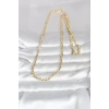 CM 14K Gold Renk Yassı Oval Zincirli Model 60 cm Kadın Kolye - TJ-BKO10989