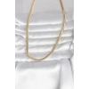 CM 14K Gold Renk Yassı Yılan Zincir Model 45 cm Kadın Kolye 5886
