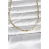 CM 14K Gold Renk Yassı Zincir Model 45 cm Kadın Kolye 5886