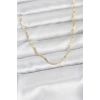 CM 14K Gold Renk Yassı Zincir Model 60 cm Kadın Kolye 5886