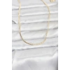 CM 14K Gold Renk Yassı Zincir Model 60 cm Kadın Kolye 5886