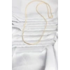 CM 14K Gold Renk Yassı Zincir Model 60 cm Kadın Kolye 5886