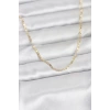 CM 14K Gold Renk Yassı Zincir Model 60 cm Kadın Kolye - TJ-BKO10946