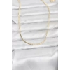 CM 14K Gold Renk Yassı Zincir Model 60 cm Kadın Kolye - TJ-BKO10965