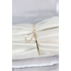 CM 14K Gold Renk Zincirli Model Kadın Bileklik - TJ-BB8294