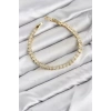 CM Şerit Model Zirkon Taşlı VIP Seri Gold Renk Pirinç Kadın Bileklik TJ-BB8606