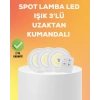 Çok Amaçlı Kullanım İçin Kablosuz Yapışkanlı 3 Lü Uzaktan Kumandalı Led Spot Lamba