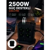 Çoklu Priz 8 Çıkışlı 4 USB 2 Type-C Anahtarlı Dikey Priz Kulesi