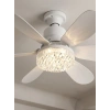 Crystal Aura 52 cm Ultra Sessiz LED Tavan Vantilatörü | 3 Kademeli Bakır Motor | Kumandalı Kristal Avize Vantilatör