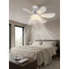 Crystal Aura 52 cm Ultra Sessiz LED Tavan Vantilatörü | 3 Kademeli Bakır Motor | Kumandalı Kristal Avize Vantilatör