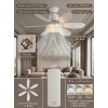 Crystal Aura 52 cm Ultra Sessiz LED Tavan Vantilatörü | 3 Kademeli Bakır Motor | Kumandalı Kristal Avize Vantilatör