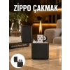 Doldurulabilir Siyah Benzinli Çakmak Metalik Yeni Nesil