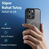 Dux Ducis iPhone 15 Pro Max Aimo Series MagSafe Premium Buzlu Sert PC-TPU Kılıf-(5775)