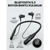 Ekranlı ve SD Kart Destekli Bluetooth 5.3 Boyun Bantlı Kulaklık
