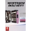 Elektrikli Manikür Pedikür Seti İkili Set 12 Parça Tırnak Bakımı Törpü Protez Çıkarma