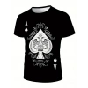 Erkekkısa Kollu Yuvarlak Yaka Desenli Viskon T-shirt