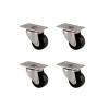 Furç Tablalı Bilyalı Teker - 38MM - Siyah HKS234 - 4 Adet