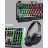 Gaming Set Işıklı Klavye Mouse + Bluetooth 5.2 Kulaklık Oyuncu Paketi