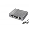 Gigabit Ethernet Switch 5 Port Type C Güç Girişli Gri HDX1414