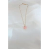 Gold Kaplama Pembe Sedefli Kelebek Kolye - TJ-BKO6440