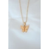 Gold Kaplama Sarı Renk Sedefli Kelebek Kolye - TJ-BKO6439