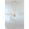 Gold Kaplama Sarı Renk Sedefli Kelebek Kolye - TJ-BKO6439
