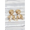 Gold Renk Deniz Temalı Vintage Kadın Küpe