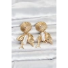 Gold Renk Deniz Temalı Vintage Kadın Küpe 5886