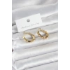 Gold Renk Kare Halka Model Kadın Küpe 5886