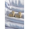 Gold Renk Kırık Kalp Model Pirinç Kadın Küpe - TJ-BKP8084