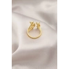 Gold Renk Metal Kelebek Model Kadın Yüzük 5886
