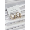 Gold Renk Pirinç Halka 20 mm Kadın Küpe 5886
