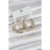 Gold Renk Pirinç Halka 30 mm Kadın Küpe 5886