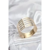 Gold Renk Pirinç Kaburga Model Kadın Bileklik - TJ-BB8063