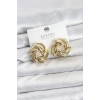Gold Renk Pirinç Keskin Sarmal Model Kadın Küpe 5886