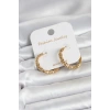 Gold Renk Pirinç Tırtık Model Kadın Küpe 5886