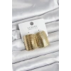 Gold Renk Pirinç Vintage Esintili Statement Küpe 5886
