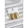 Gold Renk Pirinç Vintage Esintili Statement Küpe - TJ-BKP11736