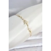 Gold Renk Pirinç Yıldız Model Asansörlü Kadın Bileklik