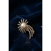 Gold Renk Zirkon Taşlı Halley Model Broş